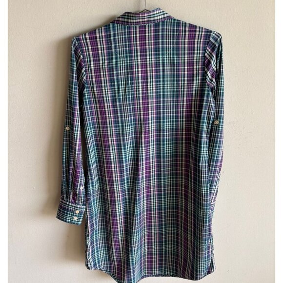Peter Miller Womens 3/4 Sleeve Plaid Shirt Dress Multicolor Size Small - Picture 7 of 9